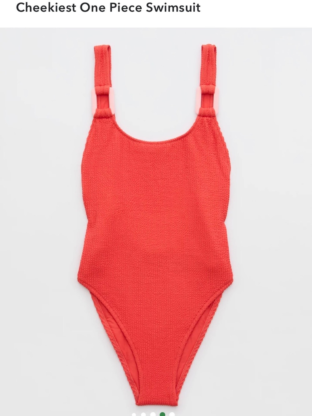 aerie Cheeky Textured One-Piece Swimsuit — Resort Red